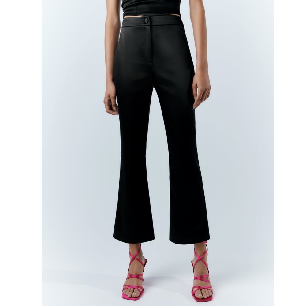 Zara Mini Flared Satin Pants